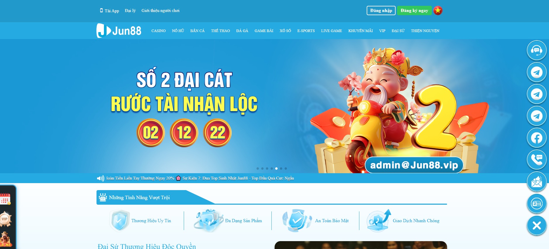 JUN88 – Trang Game Slot Rút Tiền Mặt Xịn Sò